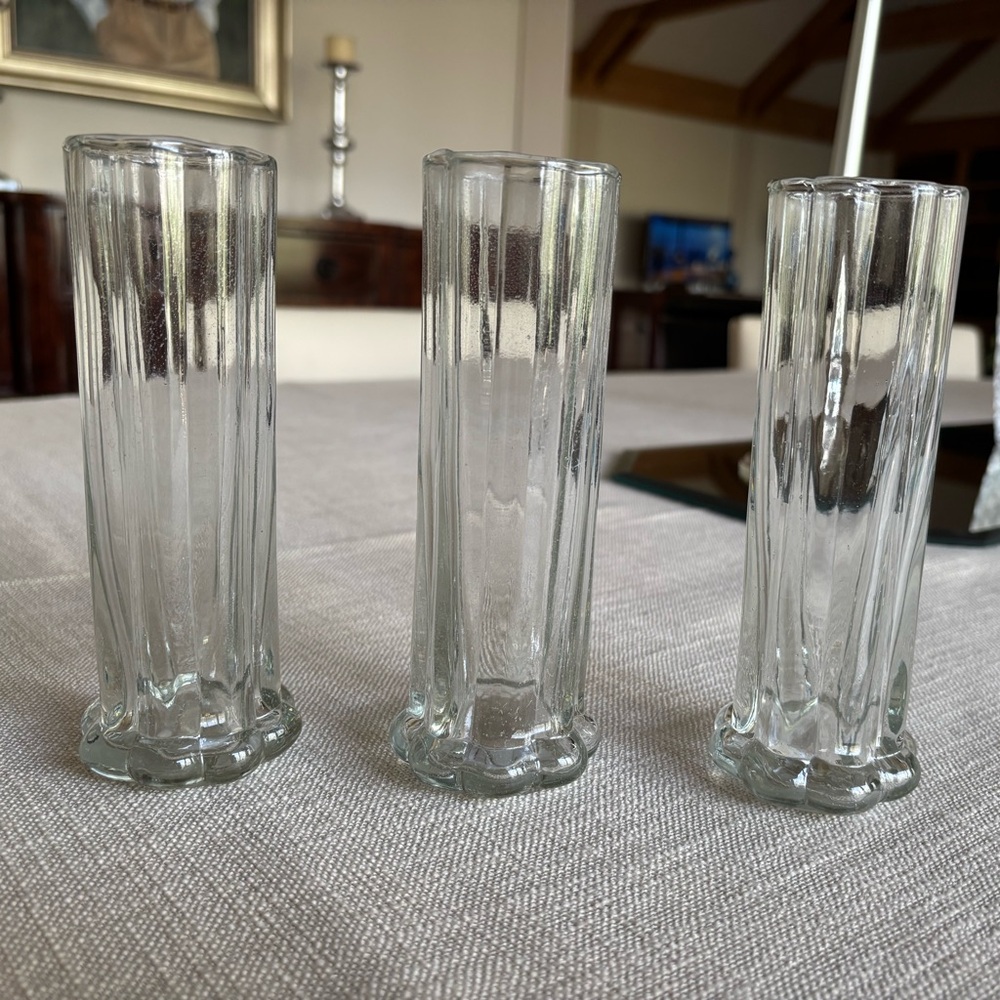 World Market Glass Bud Vases or Propagating Vases. 6.75” Tall. Set of 3 — NEW!